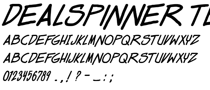 Dealspinner TBS Bold Italic font